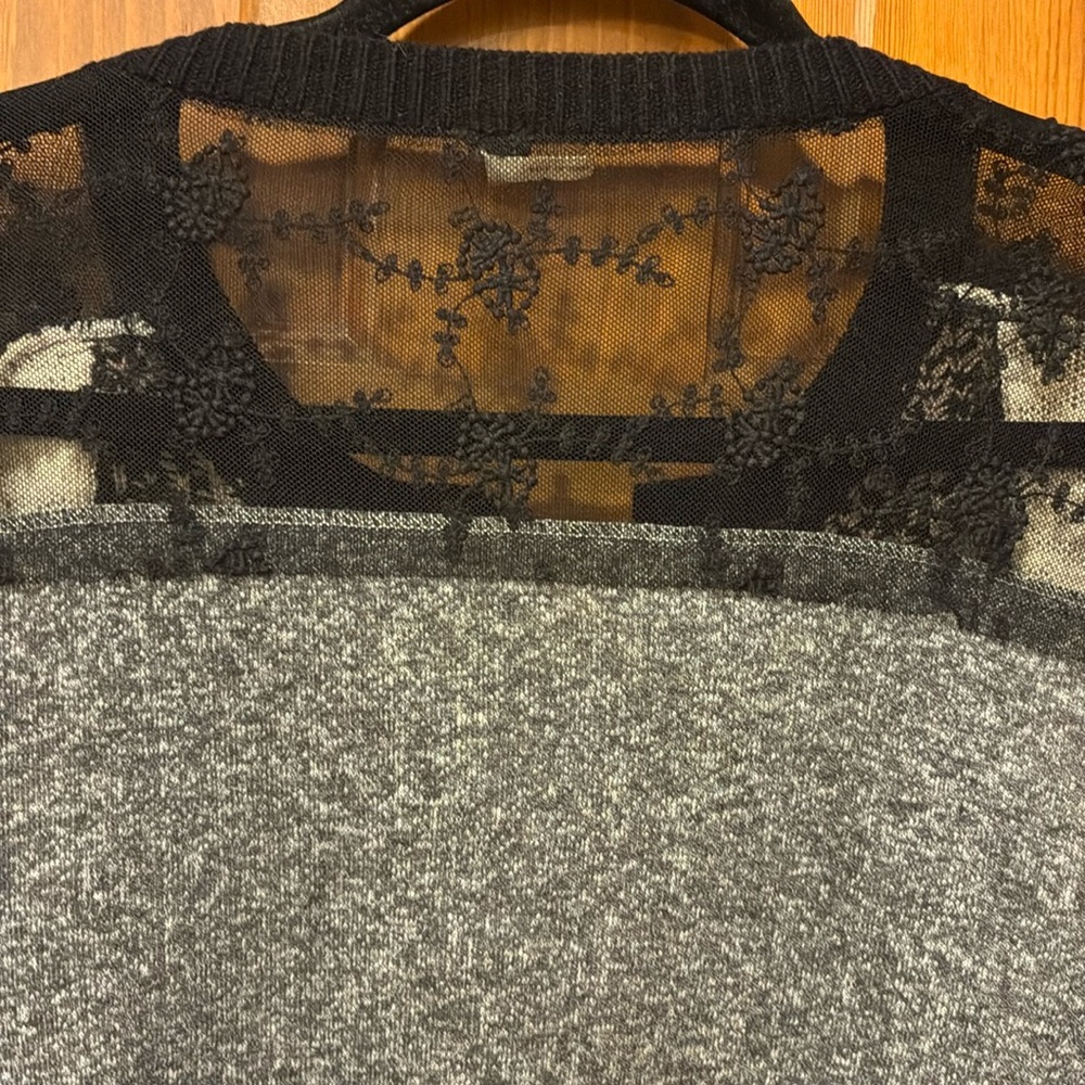 BKE Cream Black Cardigan whimsigoth dark fairy core dark boho large - Picture 8 of 13